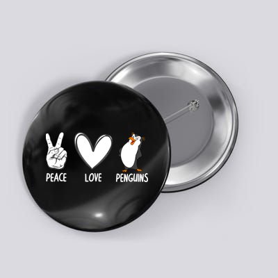 Cool Penguin Art For Men Women Peace Love Penguins Zookeeper Button