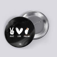 Cool Penguin Art For Men Women Peace Love Penguins Zookeeper Button