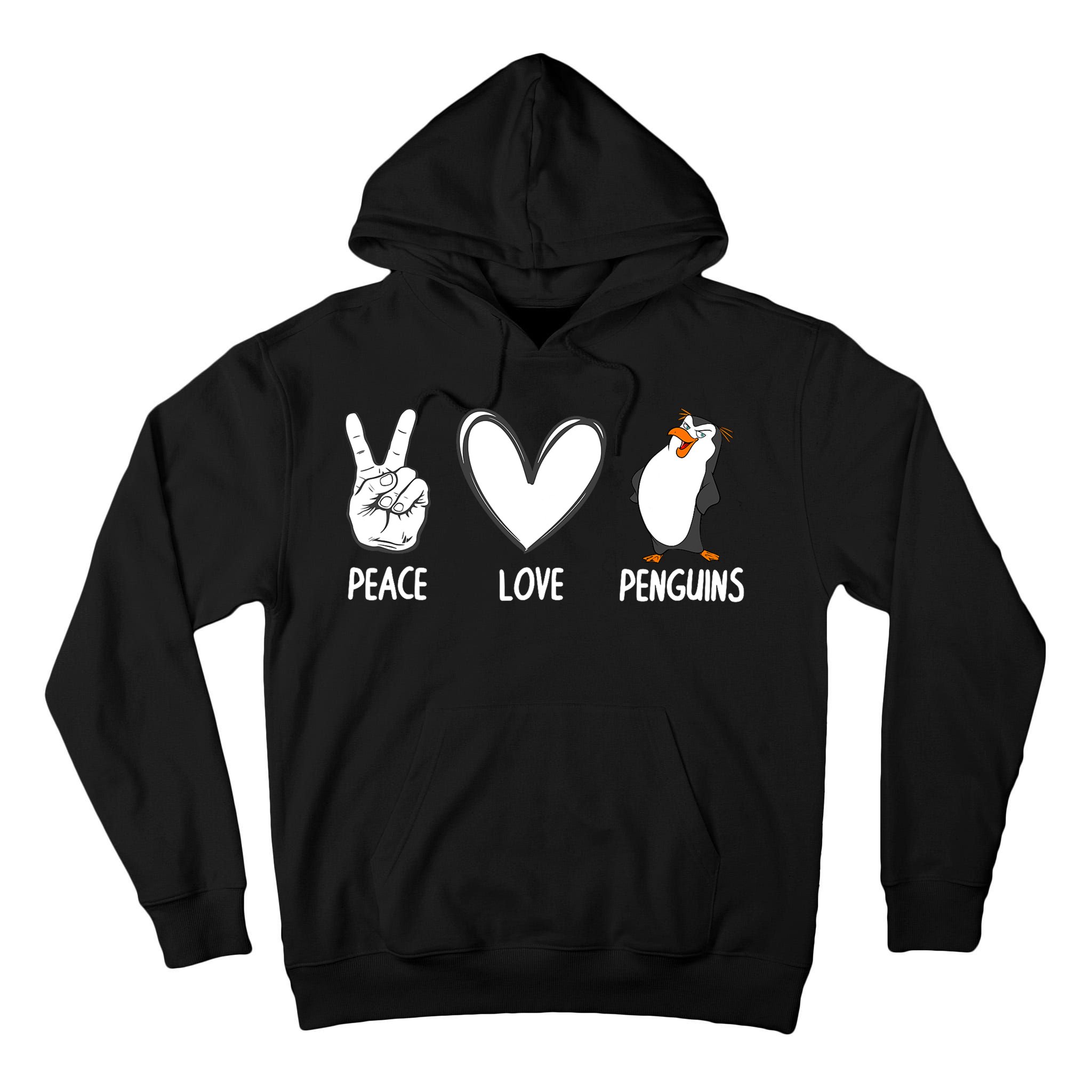 Cool Penguin Art For Men Women Peace Love Penguins Zookeeper Tall Hoodie