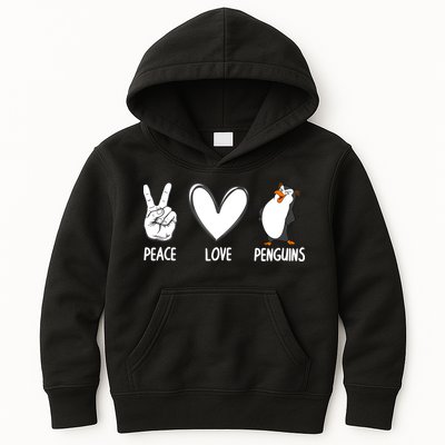 Cool Penguin Art For Men Women Peace Love Penguins Zookeeper Kids Hoodie