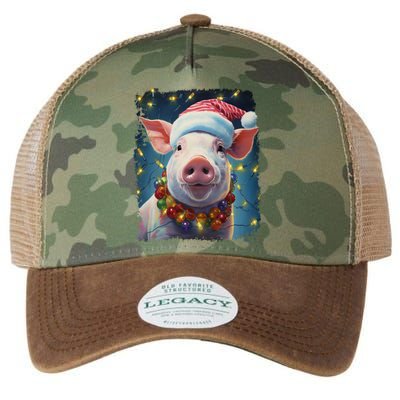 Christmas Pop Art Vintage Zoo Farm Xmas Animal Pig Gift Legacy Tie Dye Trucker Hat