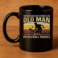 Cool Pickleball Art For Women Paddle Pickleball Player 11oz C Handle Ceramic Mug