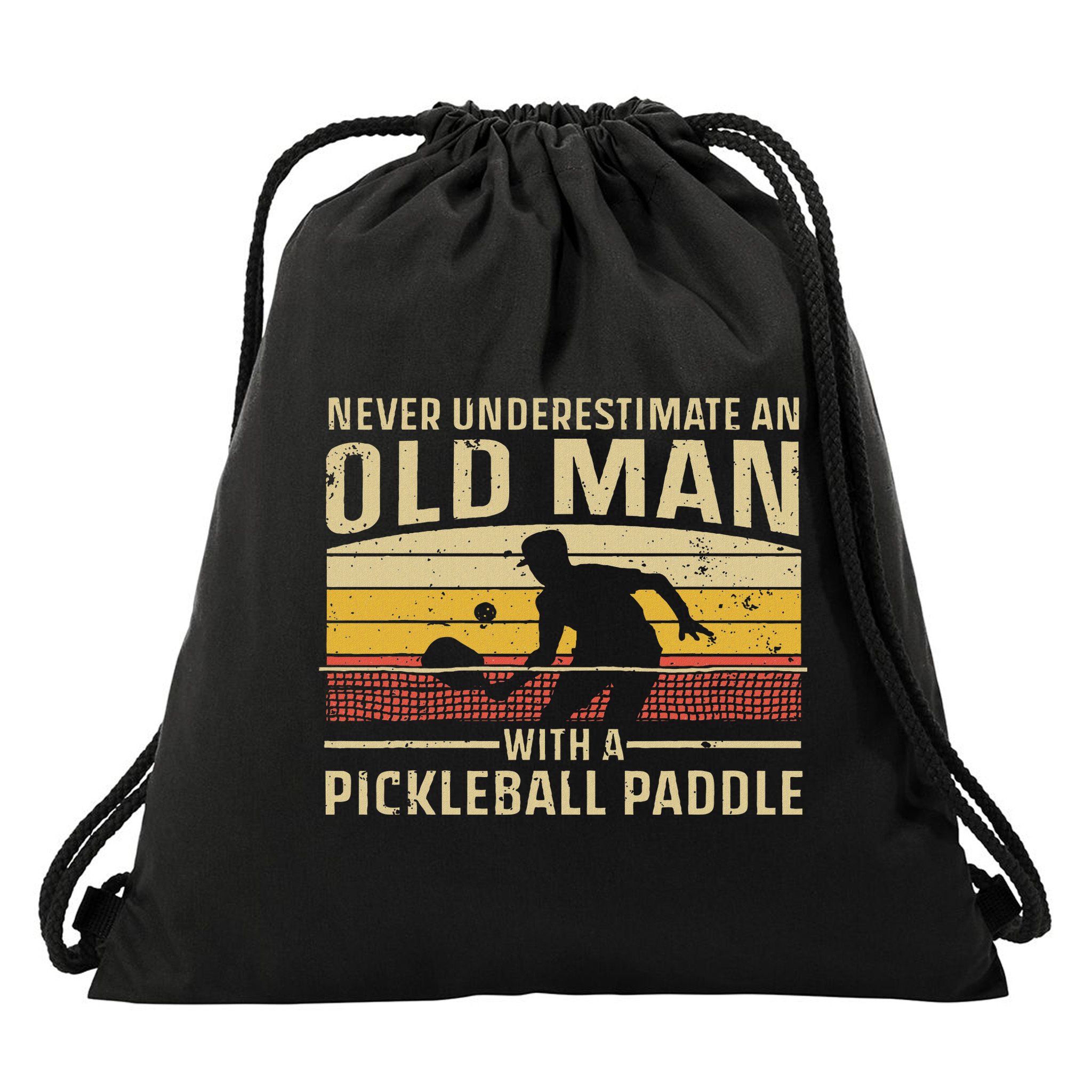 Cool Pickleball Art For Women Paddle Pickleball Player Drawstring Bag