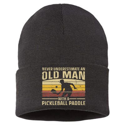 Cool Pickleball Art For Women Paddle Pickleball Player Sustainable Knit Beanie