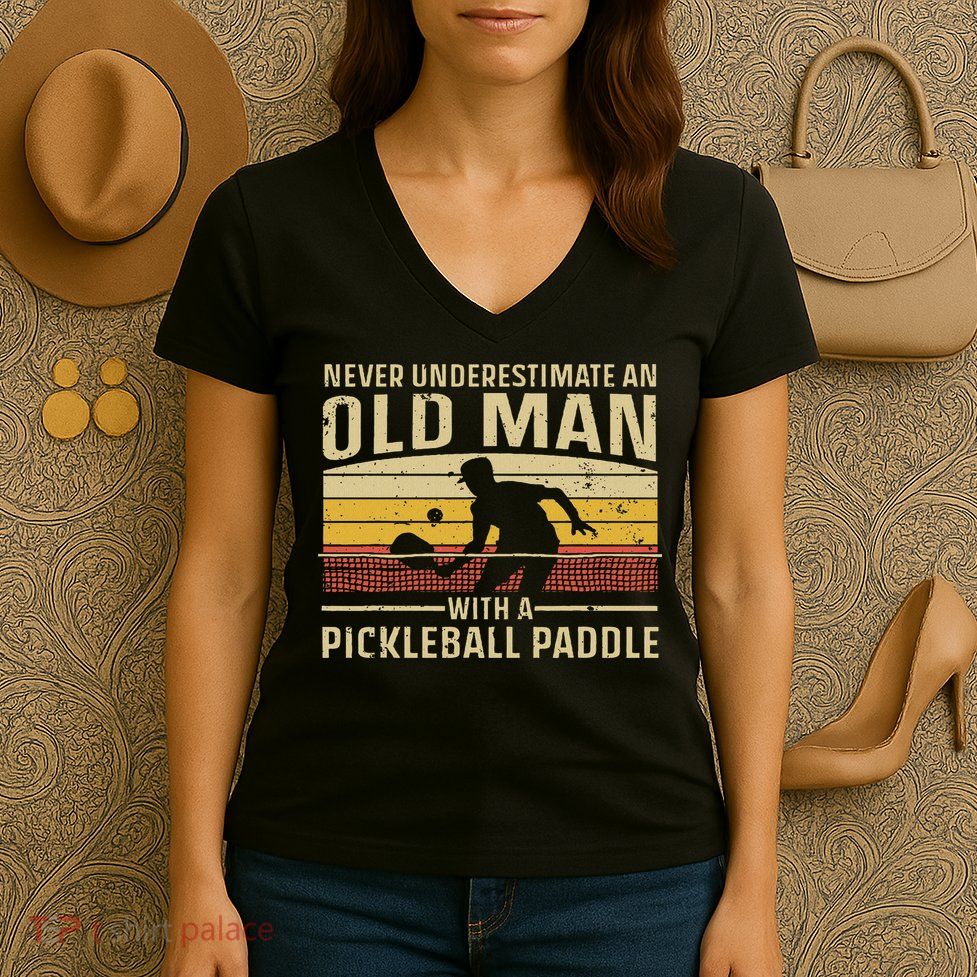 Cool Pickleball Art For Women Paddle Pickleball Player Women's V-Neck T-Shirt