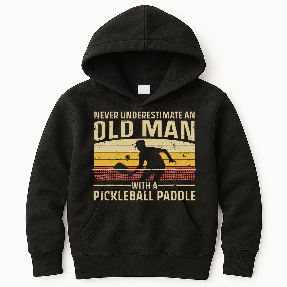 Cool Pickleball Art For Women Paddle Pickleball Player Kids Hoodie