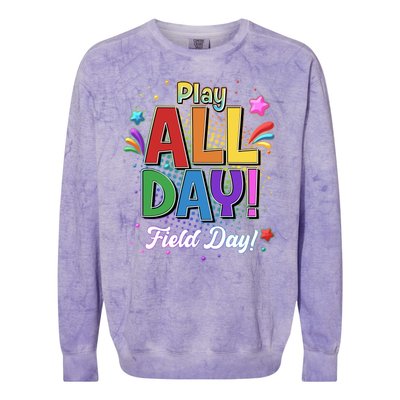 Colorful Play All Day Field Day Colorblast Crewneck Sweatshirt