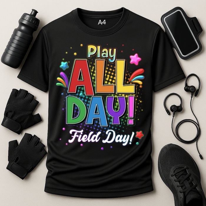Colorful Play All Day Field Day Performance Shirt
