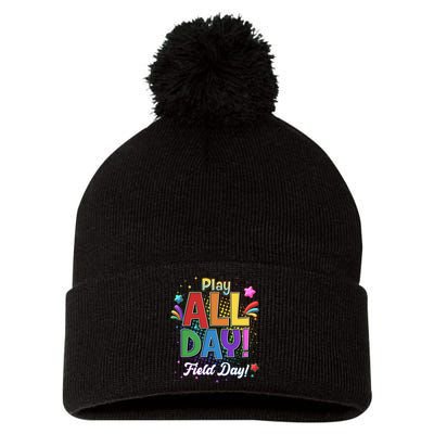 Colorful Play All Day Field Day Pom Pom 12in Knit Beanie