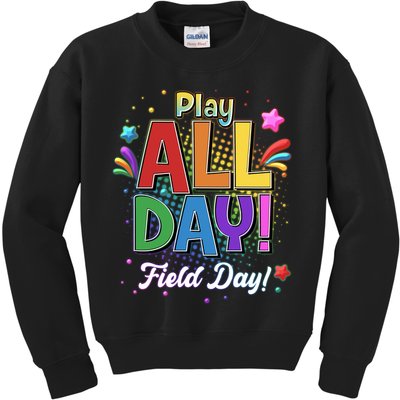 Colorful Play All Day Field Day Kids Sweatshirt