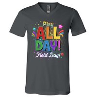 Colorful Play All Day Field Day V-Neck T-Shirt