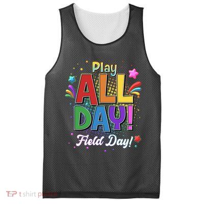 Colorful Play All Day Field Day Mesh Reversible Basketball Jersey Tank