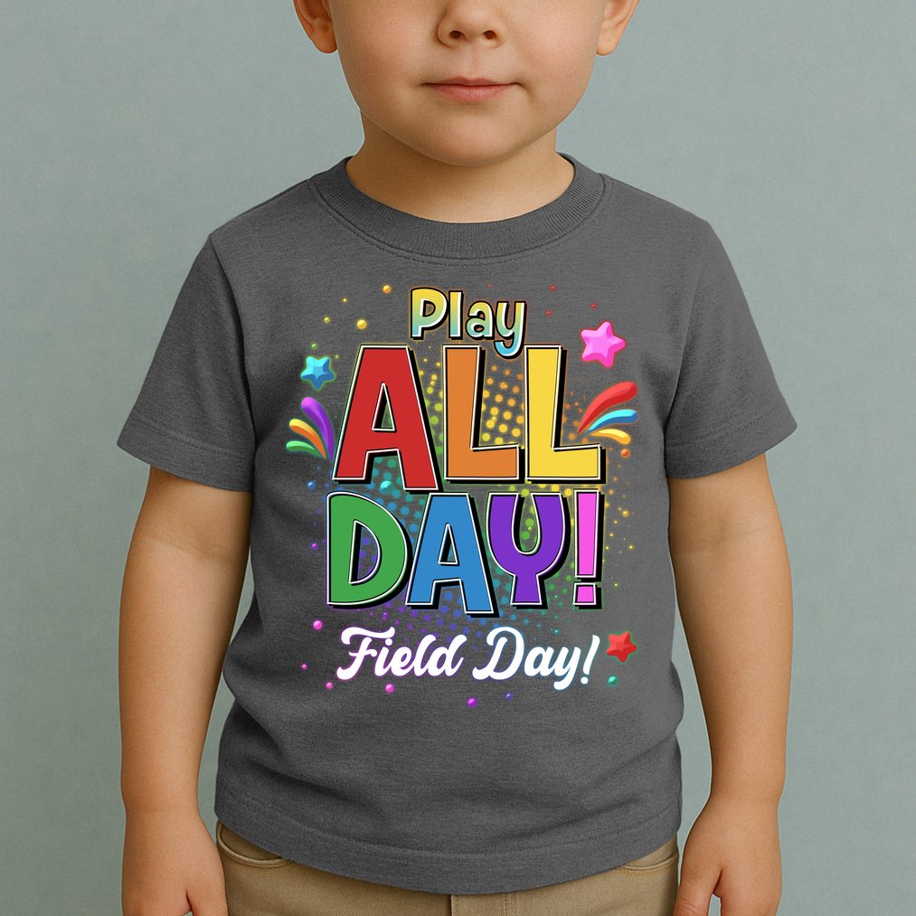Colorful Play All Day Field Day Toddler T-Shirt
