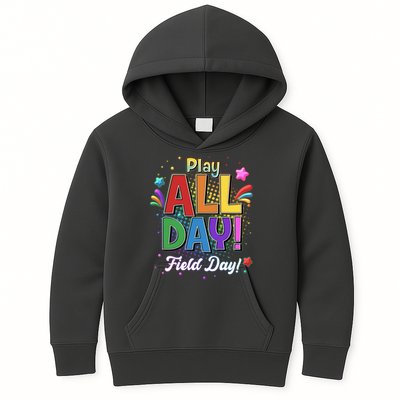Colorful Play All Day Field Day Kids Hoodie