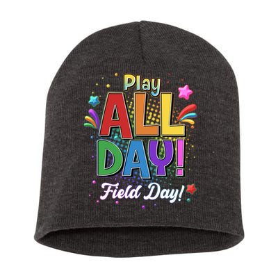 Colorful Play All Day Field Day Short Acrylic Beanie