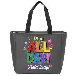 Colorful Play All Day Field Day Zip Tote Bag