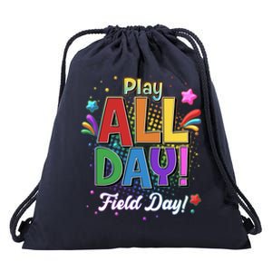 Colorful Play All Day Field Day Drawstring Bag