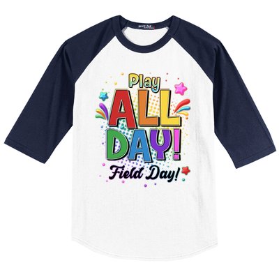 Colorful Play All Day Field Day Baseball Sleeve Shirt