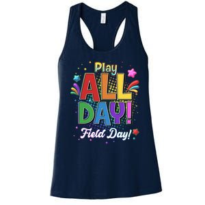 Colorful Play All Day Field Day Women's Racerback Tank