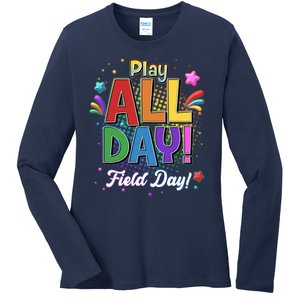 Colorful Play All Day Field Day Ladies Long Sleeve Shirt