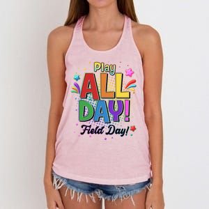 Colorful Play All Day Field Day Women's Knotted Racerback Tank