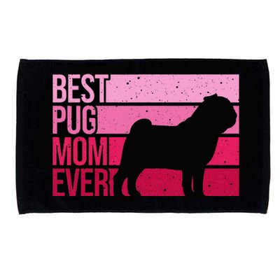 Cute Pug Art For Mom  Breed Pet Dog Puppy Pug Lovers Microfiber Hand Towel