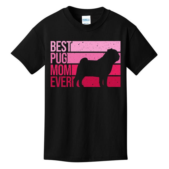 Cute Pug Art For Mom  Breed Pet Dog Puppy Pug Lovers Kids T-Shirt