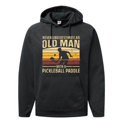 Cool Pickleball Art Paddle Pickleball Player Performance Fleece Hoodie