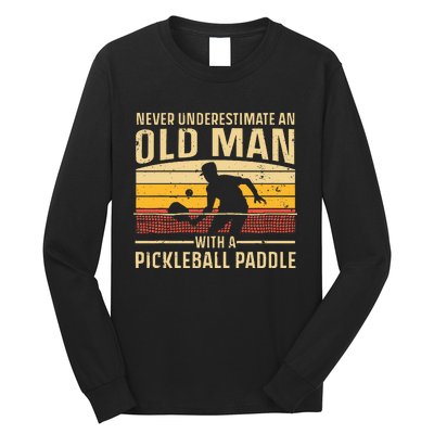 Cool Pickleball Art Paddle Pickleball Player Long Sleeve Shirt