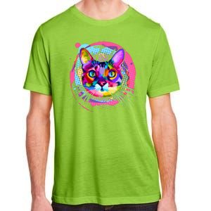 Colorful Painted Abstract Cat Face Adult ChromaSoft Performance T-Shirt