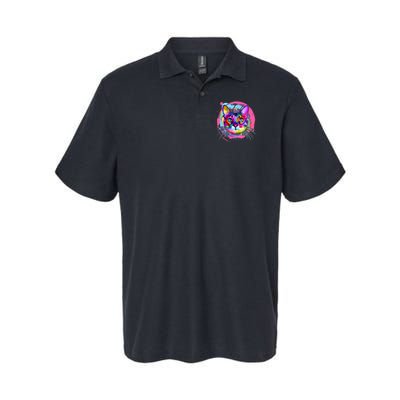 Colorful Painted Abstract Cat Face Polo