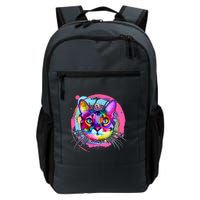 Colorful Painted Abstract Cat Face Backpack