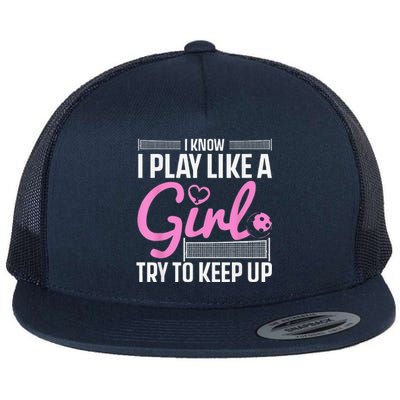 Cool Pickleball Art For Girls Player Pickleball Lover Flat Bill Trucker Hat