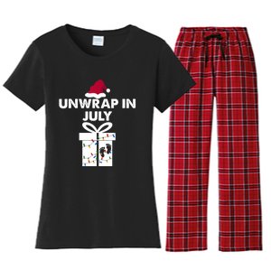 Christmas Pregnancy Announcement Gifts Unwrap In July Women's Flannel Pajama Set