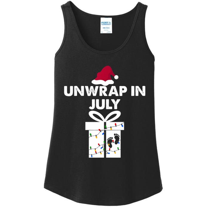 Christmas Pregnancy Announcement Gifts Unwrap In July Ladies Essential Tank