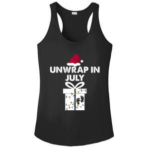 Christmas Pregnancy Announcement Gifts Unwrap In July Ladies PosiCharge Competitor Racerback Tank