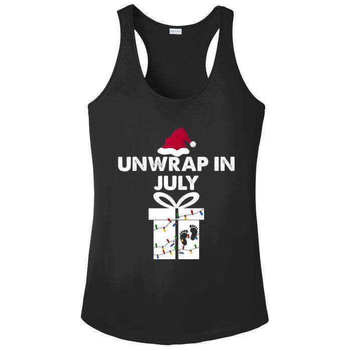 Christmas Pregnancy Announcement Gifts Unwrap In July Ladies PosiCharge Competitor Racerback Tank