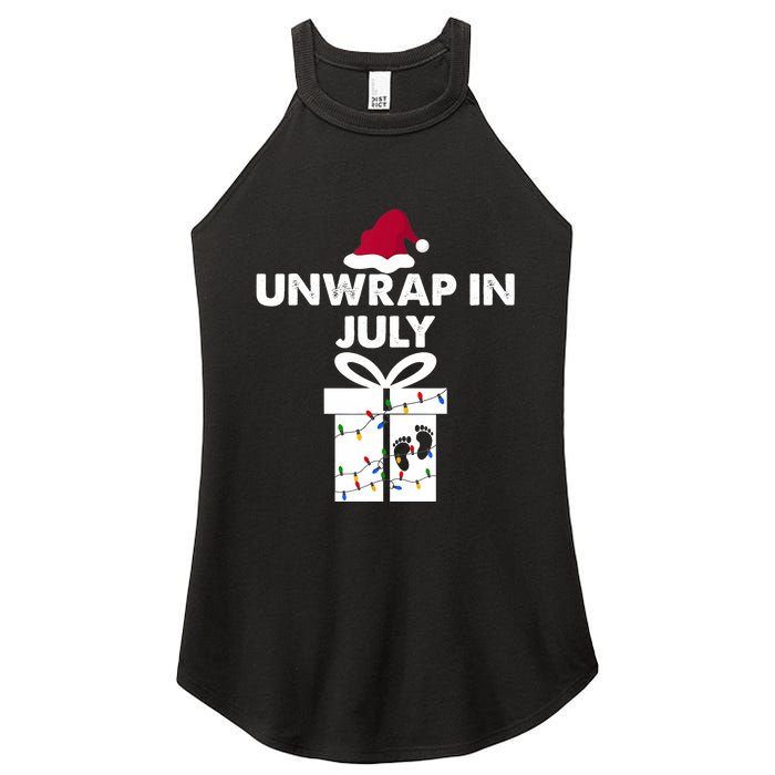 Christmas Pregnancy Announcement Gifts Unwrap In July Women's Perfect Tri Rocker Tank