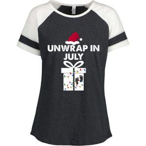 Christmas Pregnancy Announcement Gifts Unwrap In July Enza Ladies Jersey Colorblock Tee