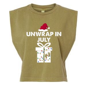 Christmas Pregnancy Announcement Gifts Unwrap In July Garment-Dyed Women's Muscle Tee