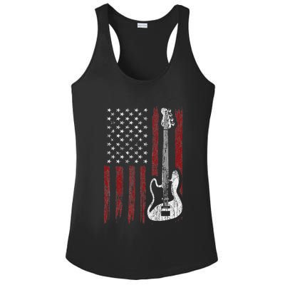 Cool Patriotic American Flag Bass Guitarist Guitar Gift Ladies PosiCharge Competitor Racerback Tank