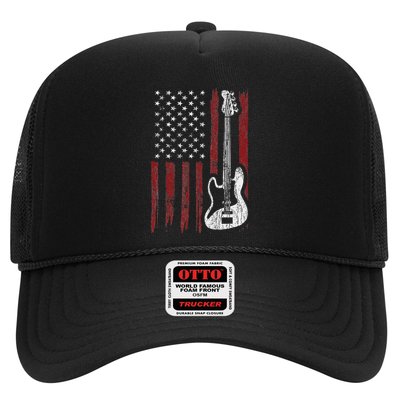 Cool Patriotic American Flag Bass Guitarist Guitar Gift Trucker Hat
