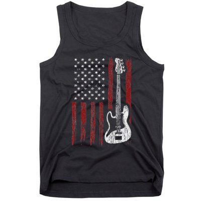 Cool Patriotic American Flag Bass Guitarist Guitar Gift Tank Top