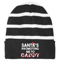 Christmas Pregnancy Announcement New Dad Gift Striped Beanie with Solid Band