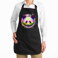Colorful Painted Abstract Panda Face Apron