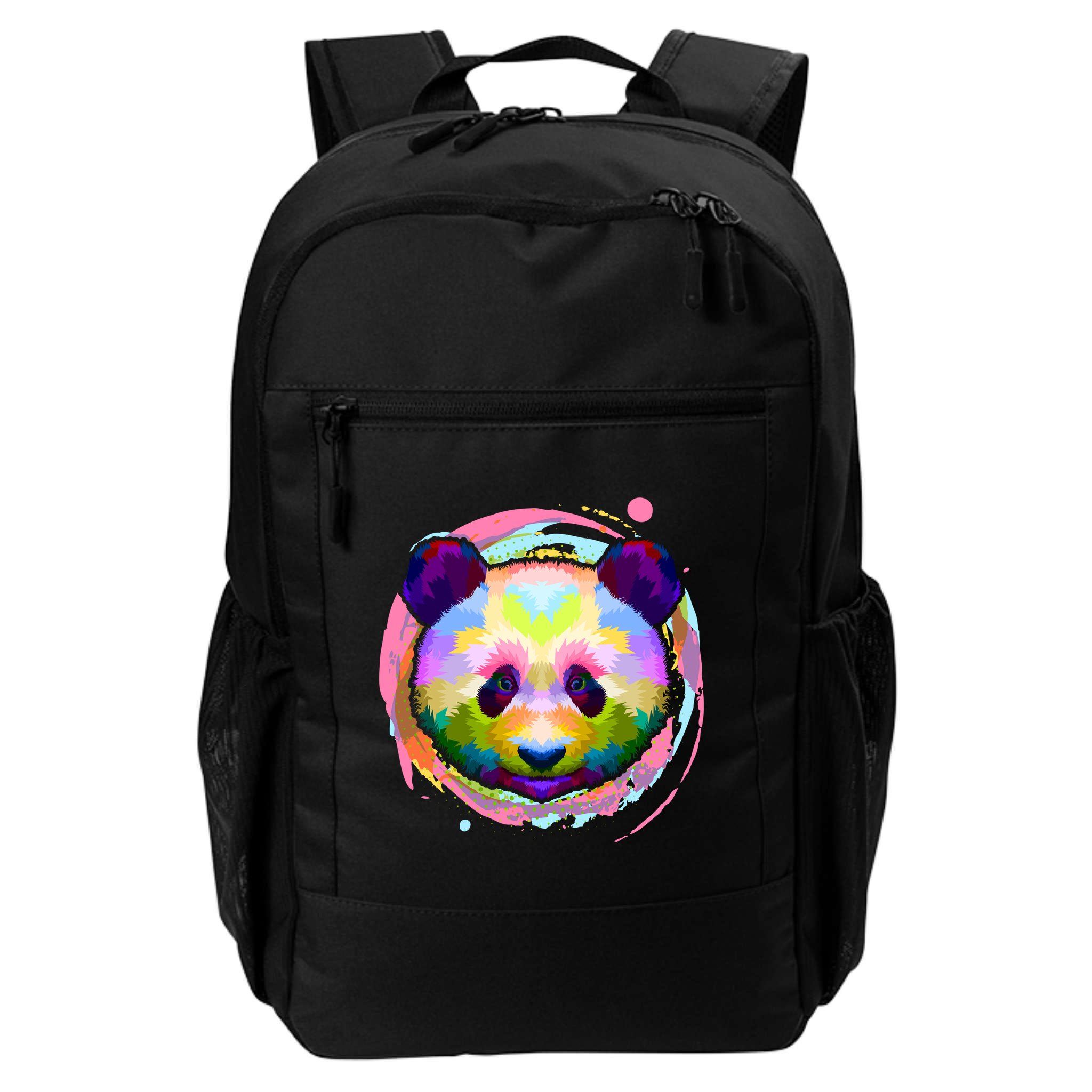 Colorful Painted Abstract Panda Face Backpack