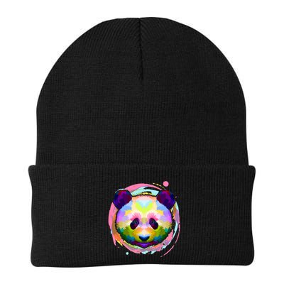 Colorful Painted Abstract Panda Face Beanie