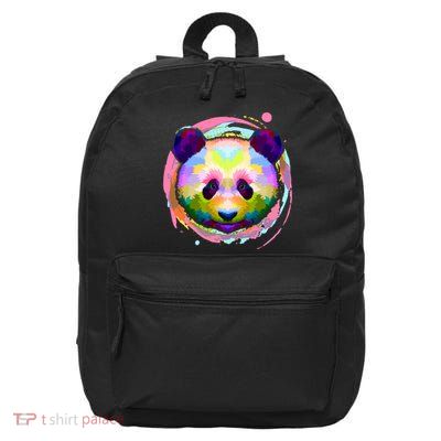 Colorful Painted Abstract Panda Face 16 in Basic Backpack