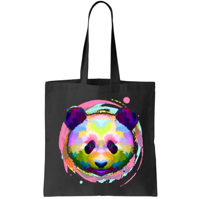 Colorful Painted Abstract Panda Face Bag