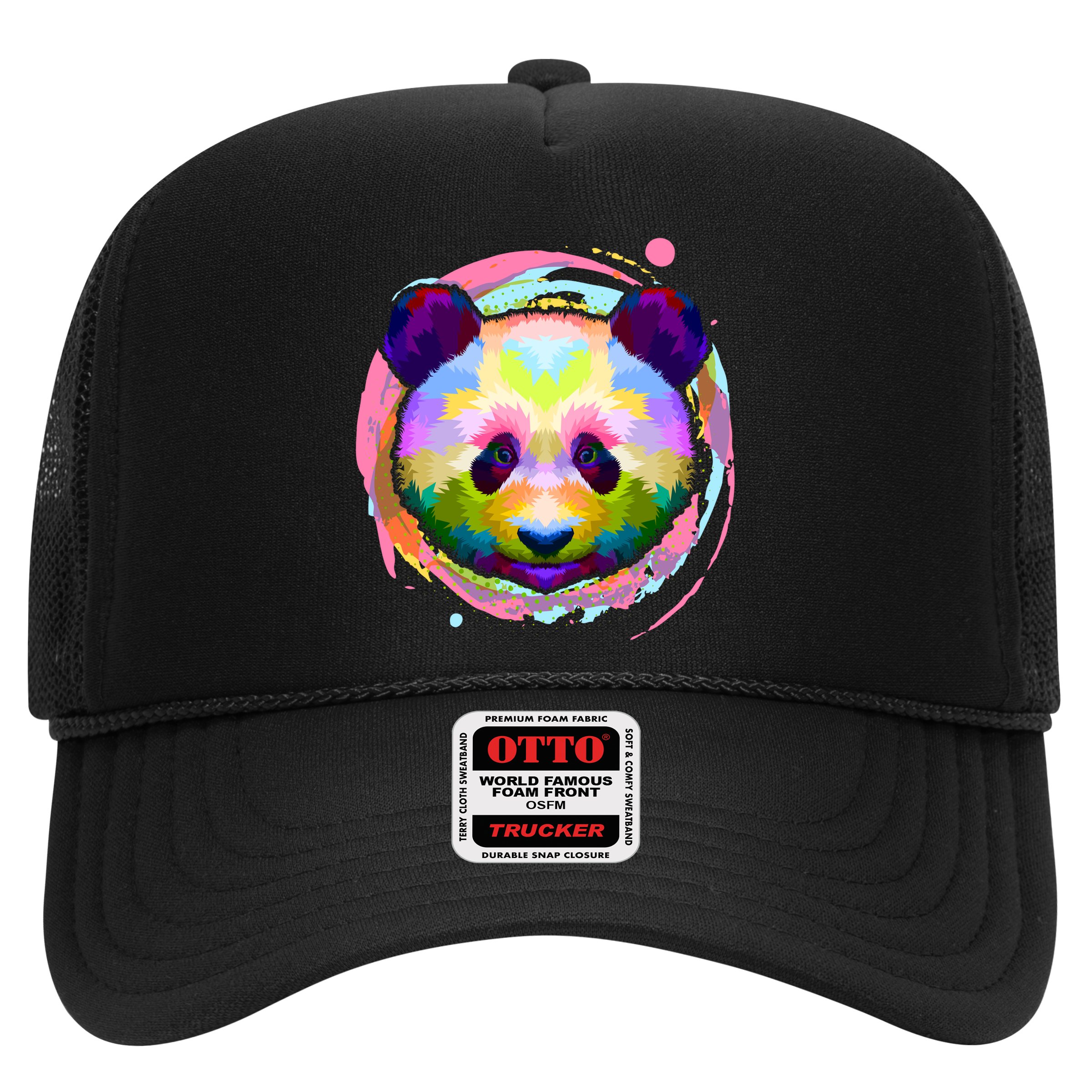 Colorful Painted Abstract Panda Face Hat